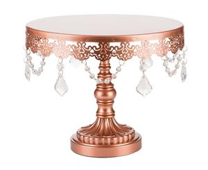 25 cm (10-inch) Crystal-Draped Cake Stand | Rose Gold | Sophia CS310SR