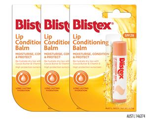 3 x Blistex Lip Conditioning Balm SPF20 4.25g