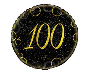 45cm Glitz Gold 100th Birthday Foil Balloon