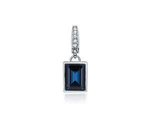 Affinity Radiant Rectangle Charm with Montana Swarovski Crystals Rhodium Plated