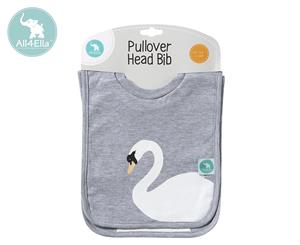 All4Ella Swan Pullover Head Bib 2-Pack - Grey