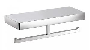 Arcisan Zara Chrome Toilet Roll Holder with Shelf