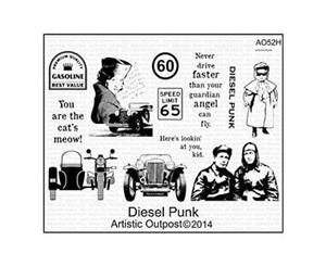 Artistic Outpost Cling Stamp 9In. X 7In. Diesel Punk