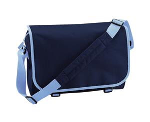 Bagbase Adjustable Messenger Bag (11 Litres) (Pack Of 2) (French Navy/Sky Blue) - BC4473