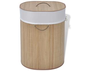 Bamboo Laundry Bin Clothes Storage Bag Sorter Organiser Oval Natural