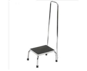 Bathtub Handy Support Step Stool w/ Handrail Handle Elderly -Non Slip Rubber Covered Step Tips