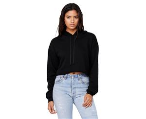 Bella + Canvas Womens/Ladies Cropped Fleece Hoodie (Black) - RW7060