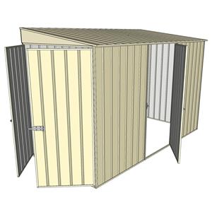 Build-a-Shed 1.5 x 3.0 x 2.0m Skillion Single Hinged Side Door Shed - Cream