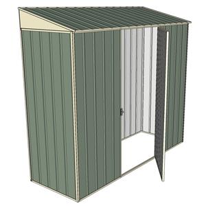 Build-a-Shed 2.3 x 0.8 x 2m Single Hinge Door Narrow Shed - Green