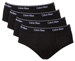 Calvin Klein Men's Classic Cotton Low Rise Hip Brief 4-Pack - Black