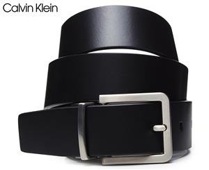 Calvin Klein Men's Reversible Flat Strap Leather Belt - Black/Chocolate