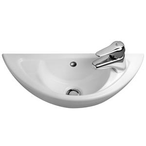 Caroma 560mm White Compact Wall Basin With 1 Tap Hole