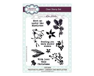 Creative Expressions Lisa Horton - Festive Flurry Under the Mistletoe A5 Clear Stamp Set