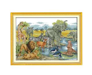 Cross Stitch Kit ANIMAL WORLD X Stitch Joy Sunday Incl Threads New