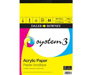 Daler Rowney System 3 Acrylic Pad 20 sheets 230g/m2 A4