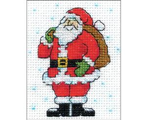 Design Works Counted Cross Stitch Kit 2inch X3inch Standing Santa (14 Count)