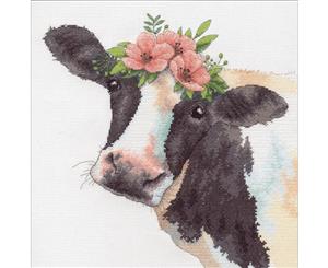 Dimensions Counted Cross Stitch Kit 12in x 12in Sweet Cow (14 Count)