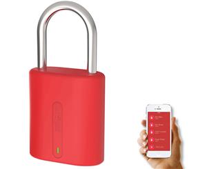 Dog Bone Red LockSmart Mini Keyless Bluetooth Padlock Lock for Android and iOS