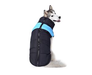 Dog Jacket Padded Waterproof Pet Clothes Super Warm Blue