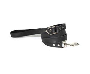 Dogue Plain Jane Leather Dog Lead Black