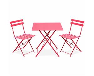 EMILIA - Bistro Set 70cm Square Table Set Electrophoresis | Red