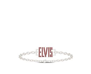 Elvis Presley Ruby Link Bracelet For Women In Sterling Silver Design by BIXLER - Sterling Silver