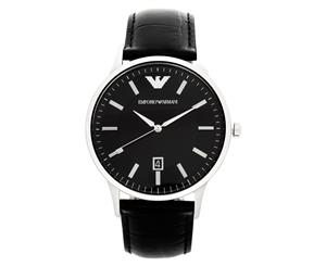 Emporio Armani Men's 43mm Classic Leather Watch - Black