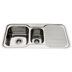 Everhard 980mm NuGleam 1  Bowl Left Hand Kitchen Sink With Drainer