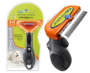 FURminator Deshedding Tool for Medium Dogs - Long Hair