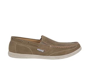 Fabien Olympus Mens Casual Lifestyle Slip On Pin Punch - Tan