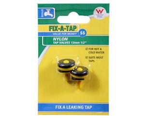 Fix-A-Tap Nylon Tap Valve 2 Pack 13mm 1/2 Inch 208125 Economy Hot Cold Water