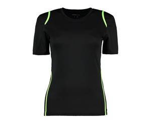 Gamegear Ladies Cooltex Short Sleeved T-Shirt / Ladies Sportswear (Black/Flourescent Lime) - BC428