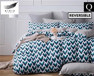 Gioia Casa Xavier 100% Cotton Reversible Queen Bed Quilt Cover Set - Multi