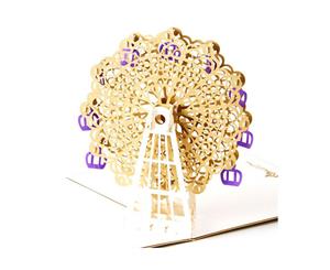 Golden Ferries wheel 3D Pop up Greeting Card