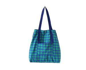 Grid Canvas Tote Bag/Grocery Bags - Blue