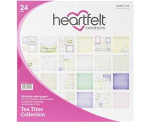 Heartfelt Creations Double-Sided Paper Pad 12 x 12 24/Pkg Tea Time 12 Designs/2 Each.