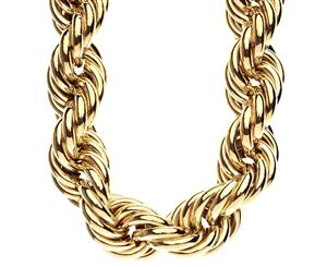 Heavy Solid Rope DMC Style Hip Hop Chain - 30mm gold - Gold