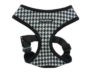 Houndstooth Dog Harness - Black & White