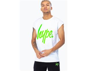 Hype White Script Men's Sleeveless T-Shirt - Multi