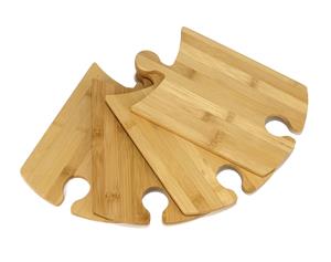 IOco Bamboo Puzzle Plates with WIne Glass holder - Set of 4