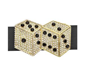 Iced Out Bling Belt - DOUBLE DICE gold - Gold