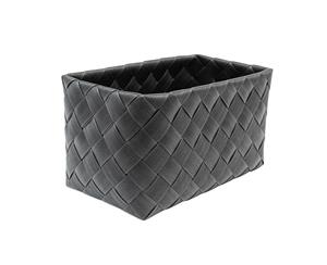 IconChef Wood Chip Rectangular Basket Small 30x18x16cm Black