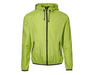 Id Mens Lightweight Fitted Windbreaker Jacket With Packaway Bag (Lime) - ID369