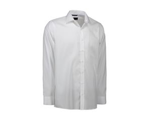 Id Mens Long Sleeve Modern Fit Easy Iron Shirt (White) - ID407