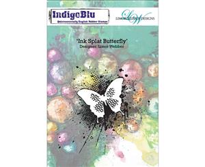 IndigoBlu Cling Mounted Stamp 5&quotX8"-Ink Splat Butterfly