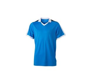 James And Nicholson Unisex V-Neck Team Shirt (Cobalt Blue/White/Black) - FU200