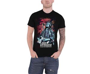 Jimi Hendrix T Shirt Universe Guitar Stance Logo Official Mens - Black