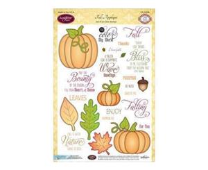 Justrite Papercraft Clear Stamp Set 6 Inchx8 Inch Fall Appliques 25Pc