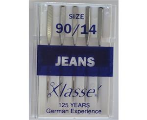 Klasse Sewing Machine Needles JEANS Size 90 / 14 Pack of 5 Needles