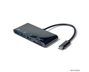 Laser USB-C to Multi Card Reader & 3 Port USB Hub - VROVA Series